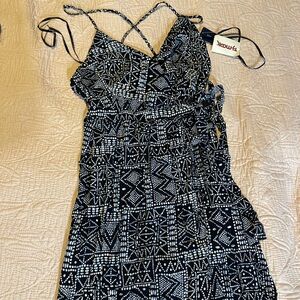 Xhilaration Black & White Geometric Print Maxi Dress